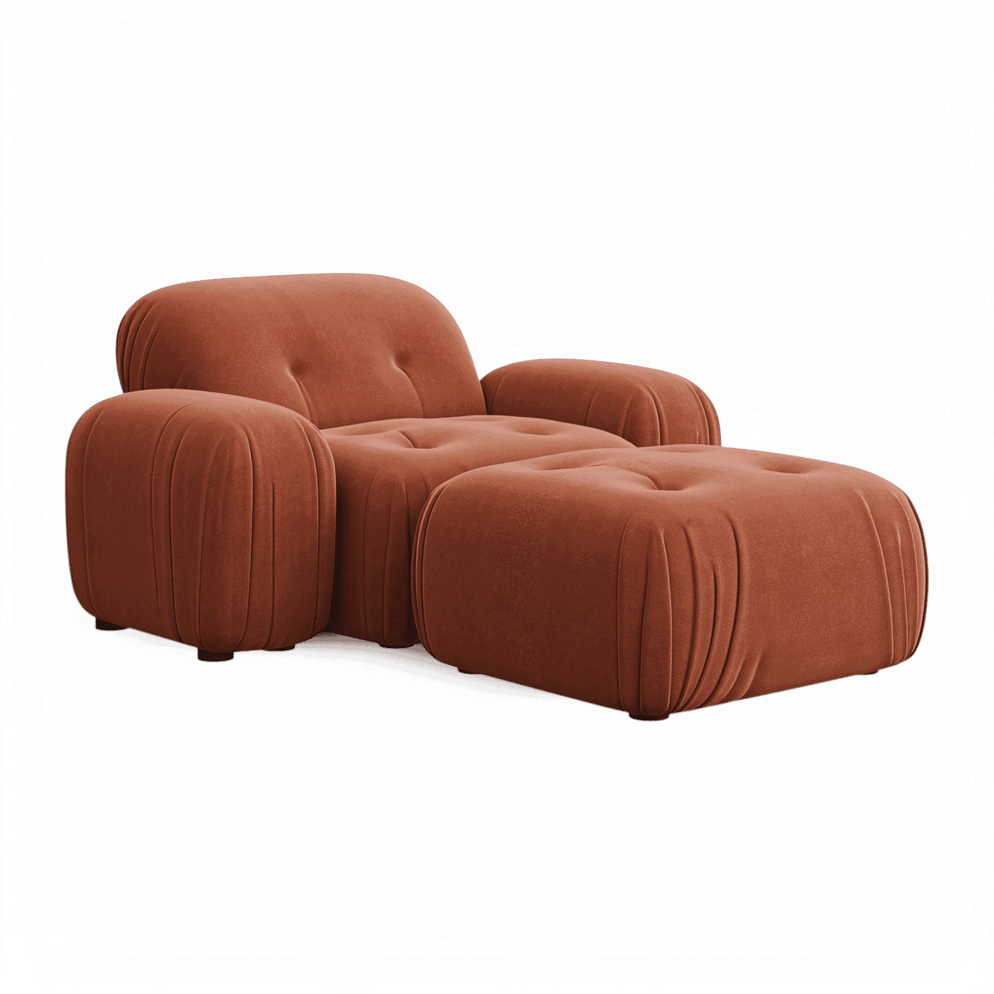 Fauteuil Rune en velours terracotta