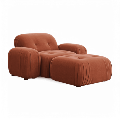 Fauteuil Rune en velours terracotta