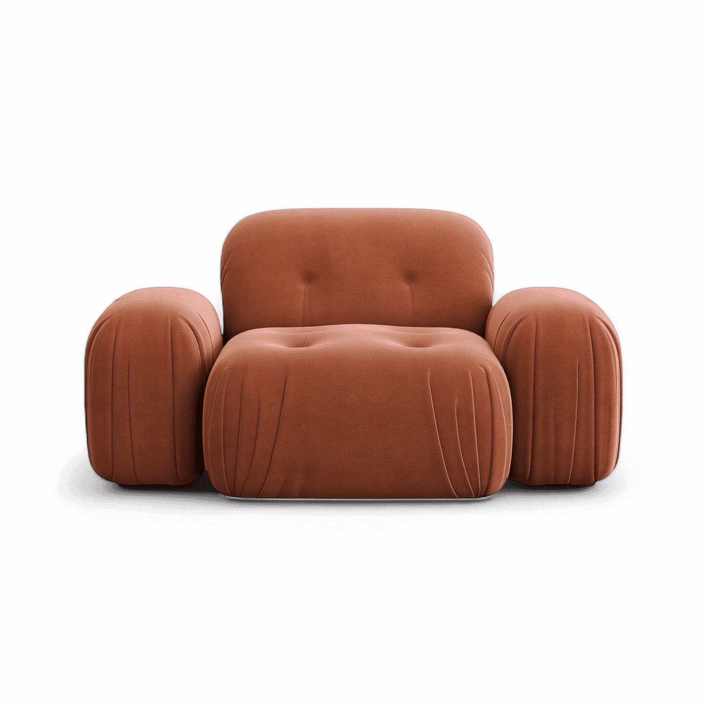Fauteuil Rune en velours terracotta