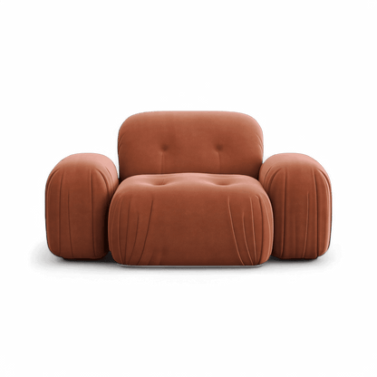 Fauteuil Rune en velours terracotta
