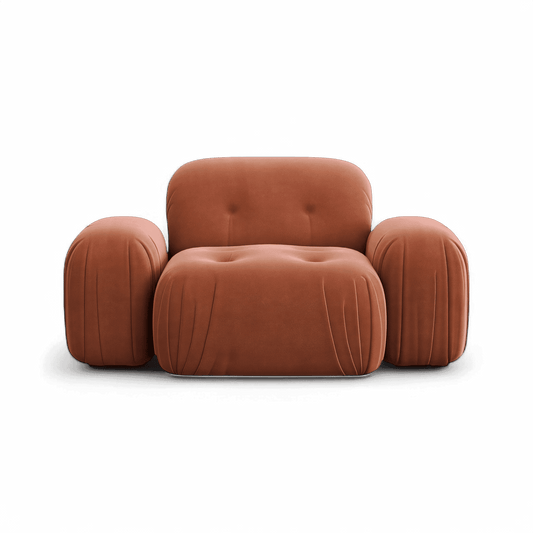 Fauteuil Rune en velours terracotta