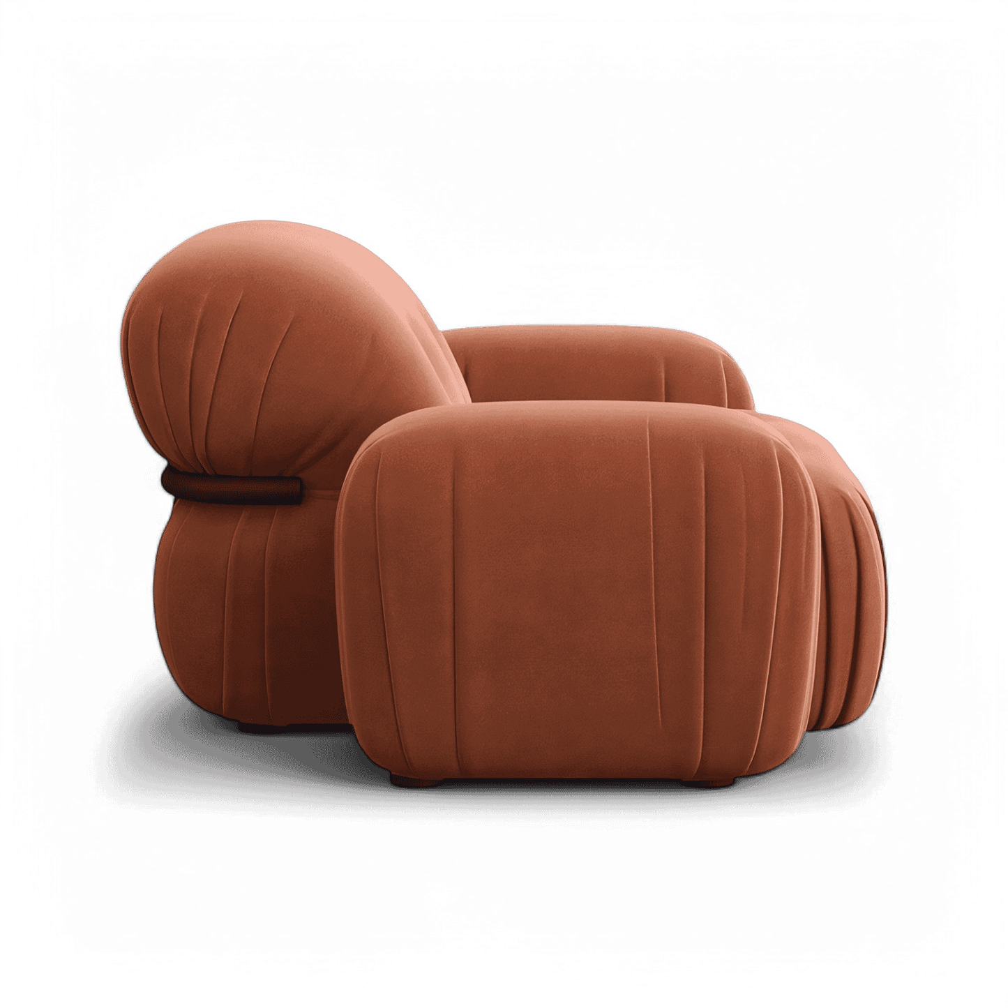 Fauteuil Rune en velours terracotta