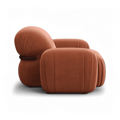 Fauteuil Rune en velours terracotta