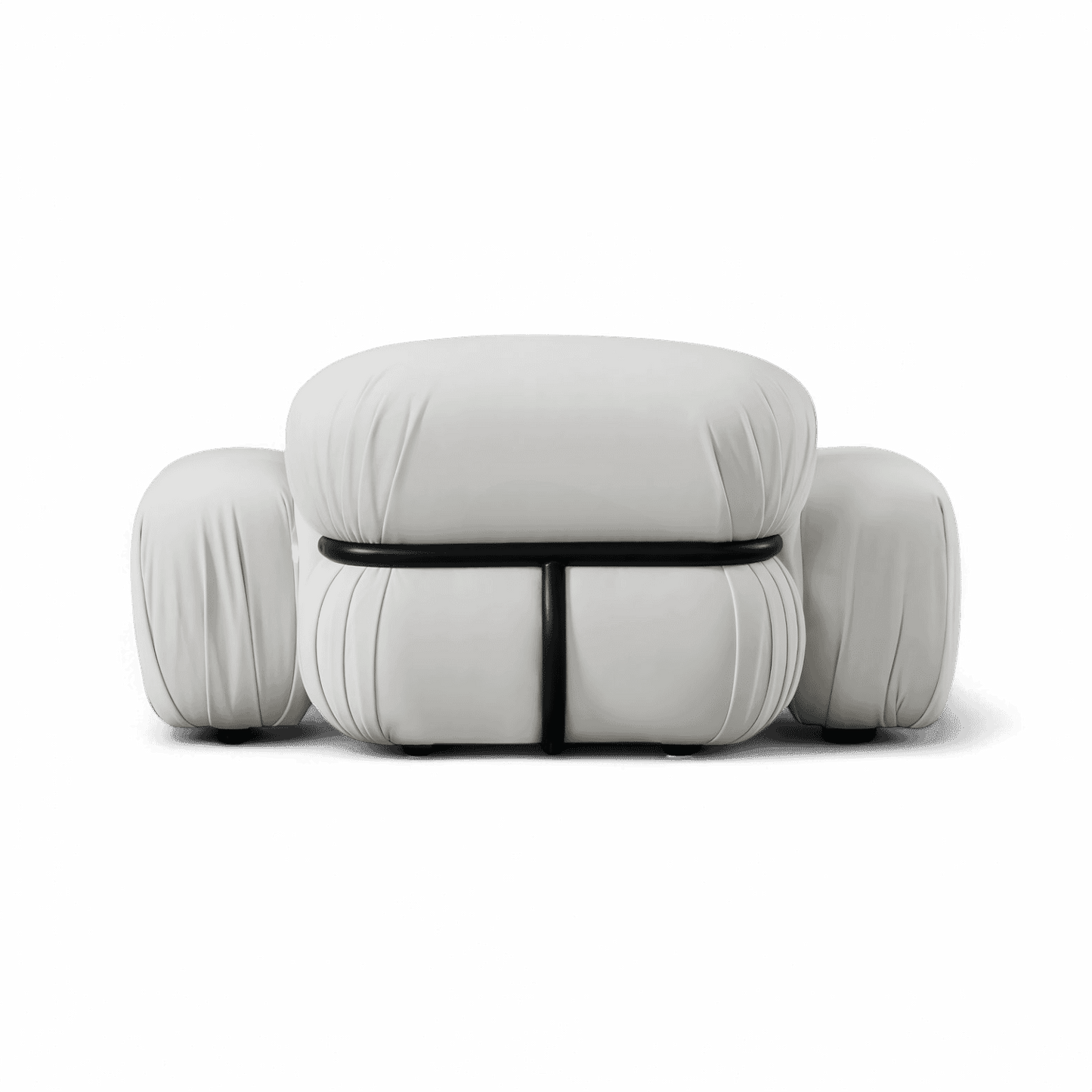 Fauteuil Rune en velours blanc cassé