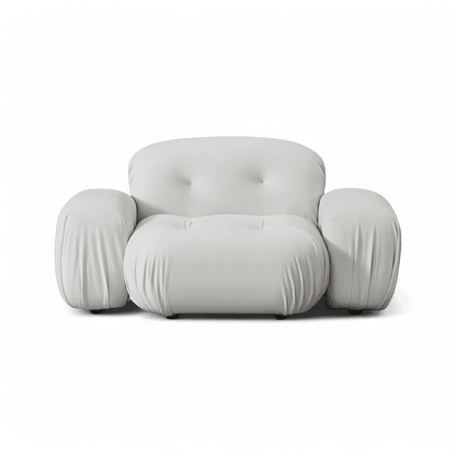 Fauteuil Rune en velours blanc cassé