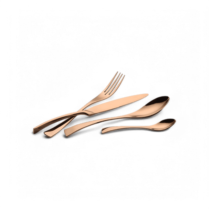 Argenterie Forma Or Rose - Ensemble de 4 Grandes Cuillères