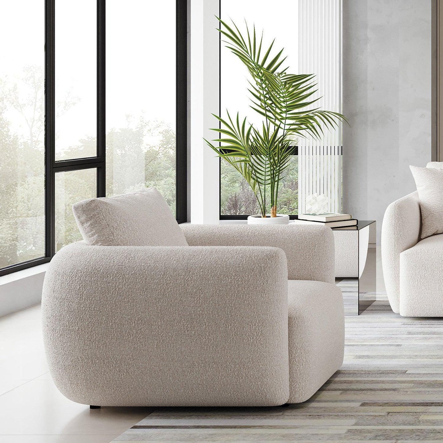 Fauteuil Gabriele Blanc Boucle