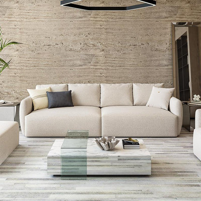 Canapé 4 places Gabriele Blanc Boucle