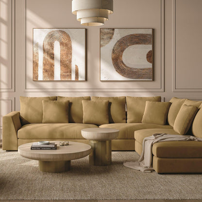 Canapé sectionnel Gianni en velours camel