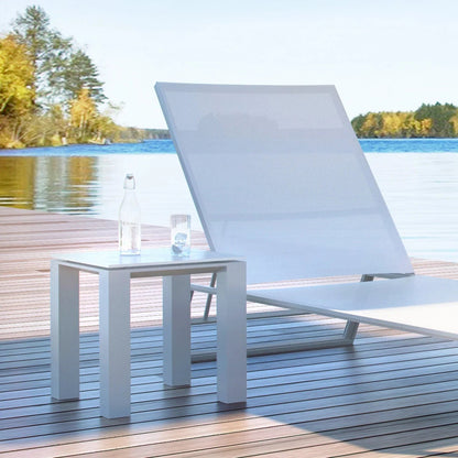 Table d'appoint d'extérieur Isa blanche