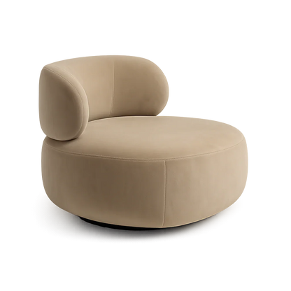 Fauteuil pivotant Lilo en velours beige