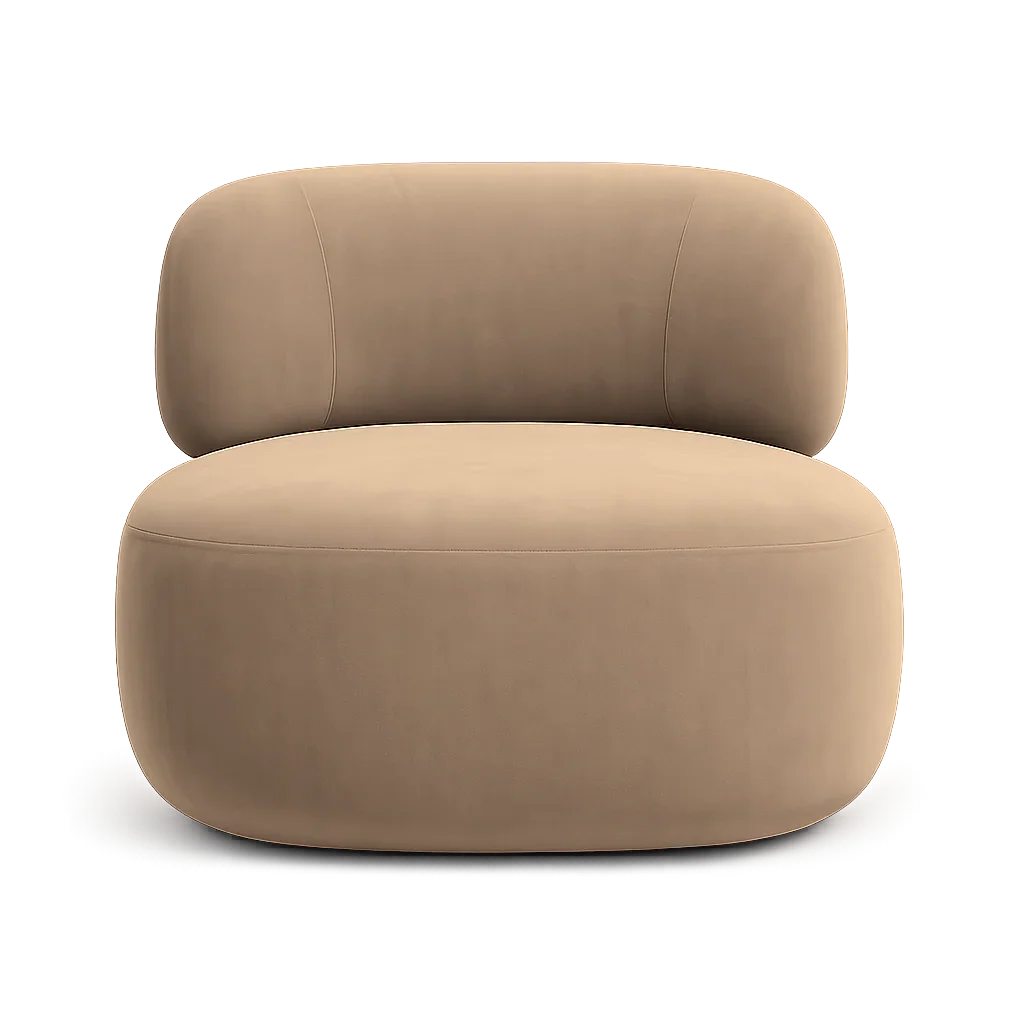 Fauteuil pivotant Lilo en velours beige