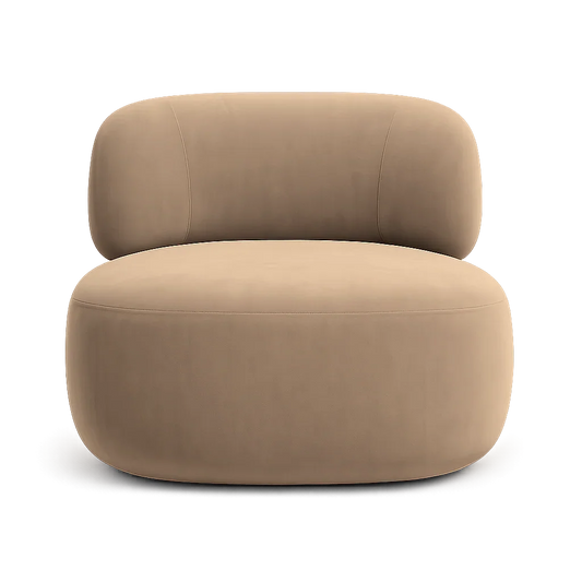 Fauteuil pivotant Lilo en velours beige