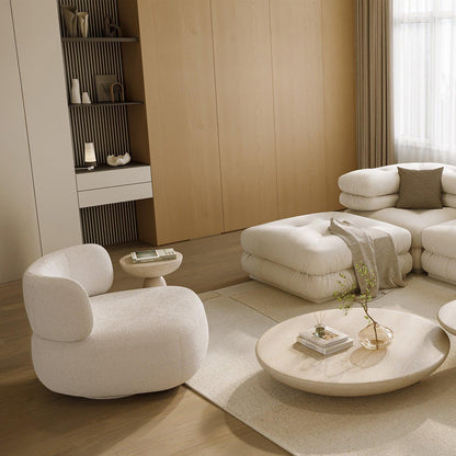 Fauteuil pivotant Lilo Boucle Blanc