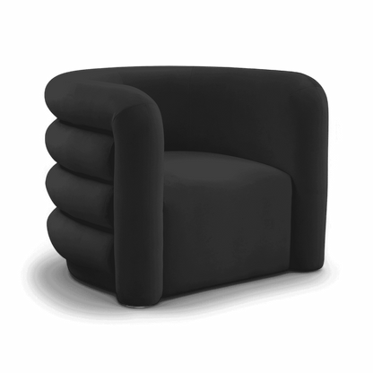 Fauteuil de salon Comet en velours noir