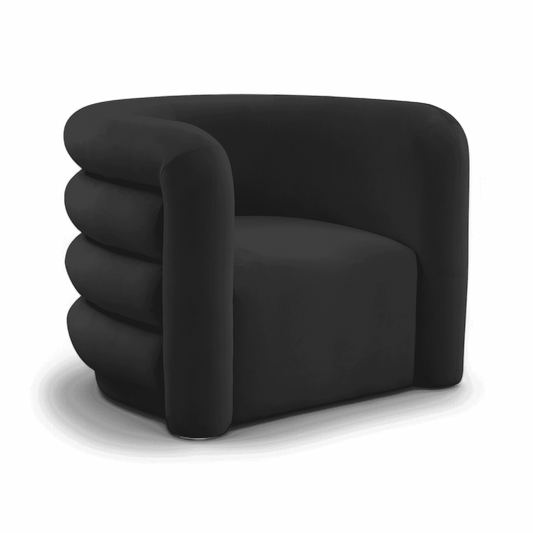 Fauteuil de salon Comet en velours noir