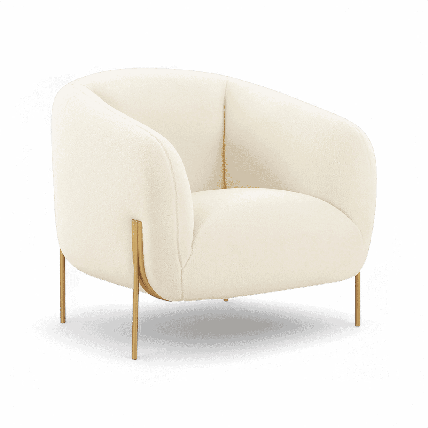Fauteuil d'appoint Throne en peau lainée beige