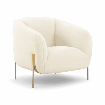 Fauteuil d'appoint Throne en peau lainée beige