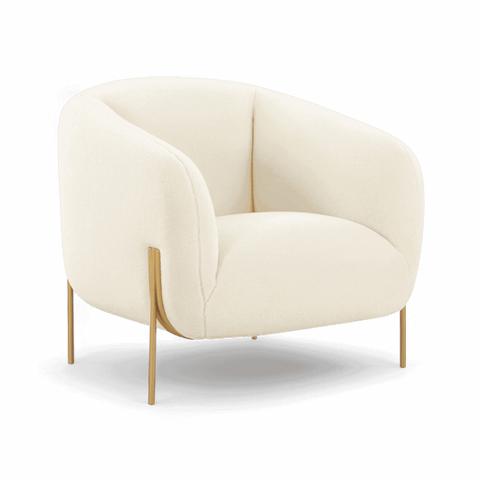 Fauteuil d'appoint Throne en peau lainée beige
