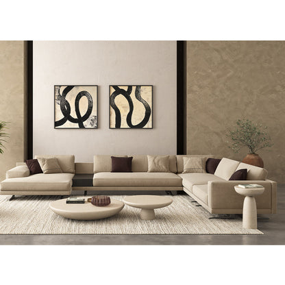 Canapé sectionnel Maestro en velours beige