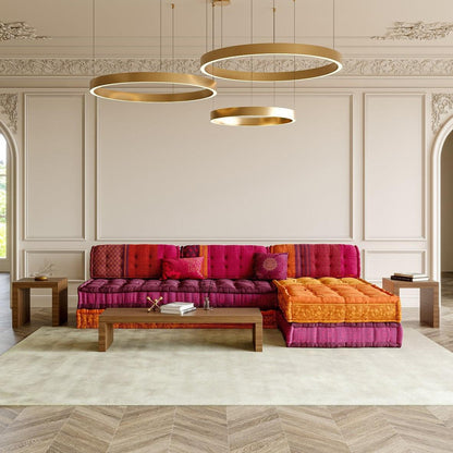 Canapé sectionnel Maili violet et orange