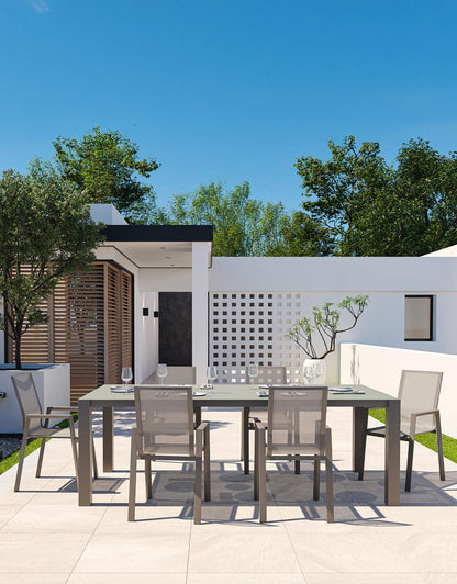 Table à manger d'extérieur Malta grise