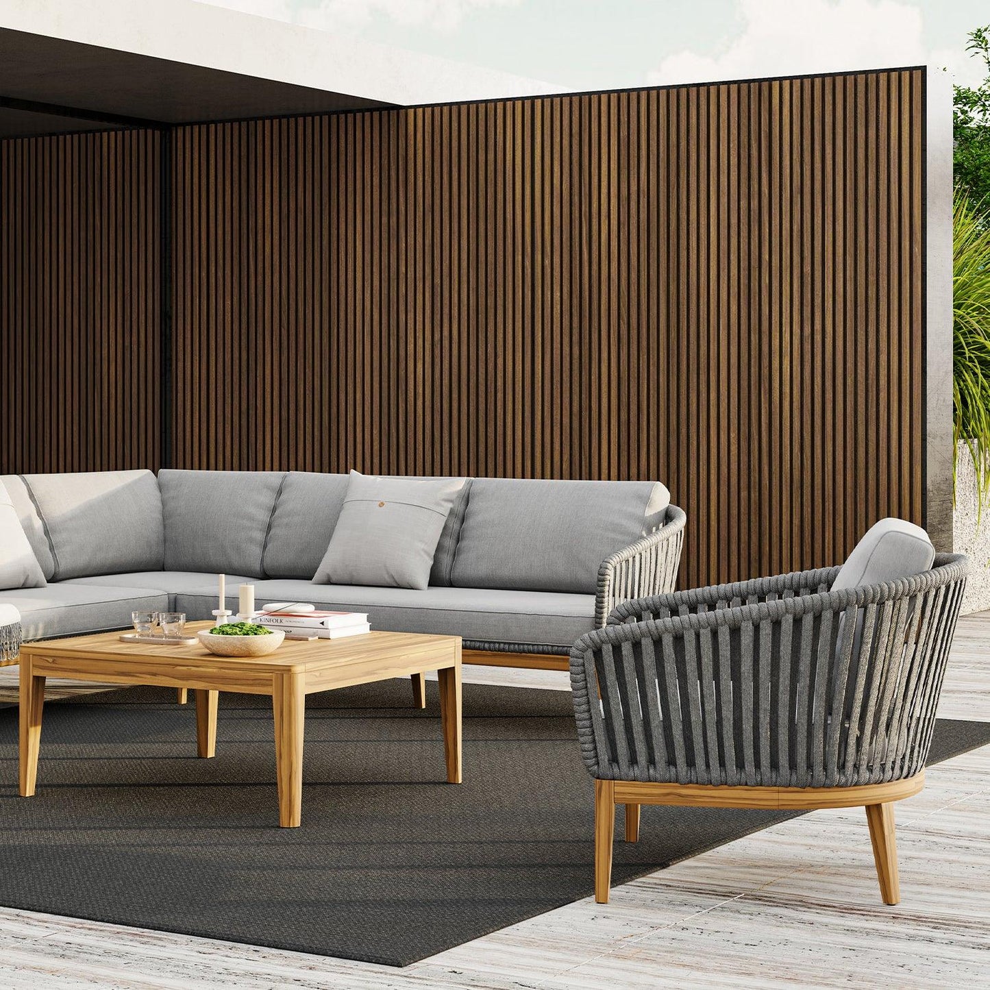 Fauteuil d'extérieur Maui gris clair