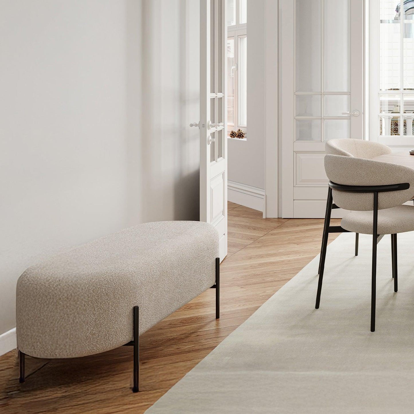 Banc Naomi Blanc Boucle