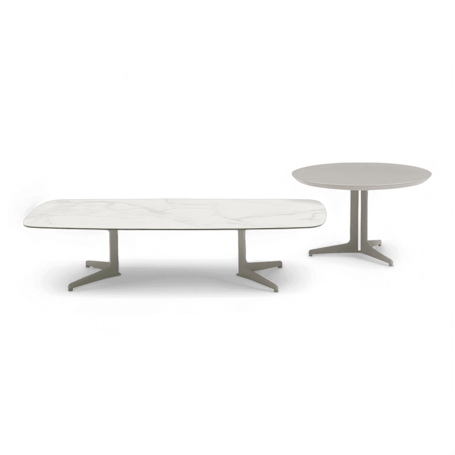 Ensemble de tables basses Orsino blanc et taupe