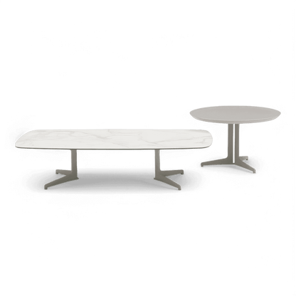 Ensemble de tables basses Orsino blanc et taupe