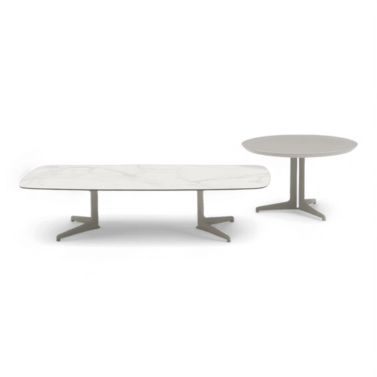 Ensemble de tables basses Orsino blanc et taupe