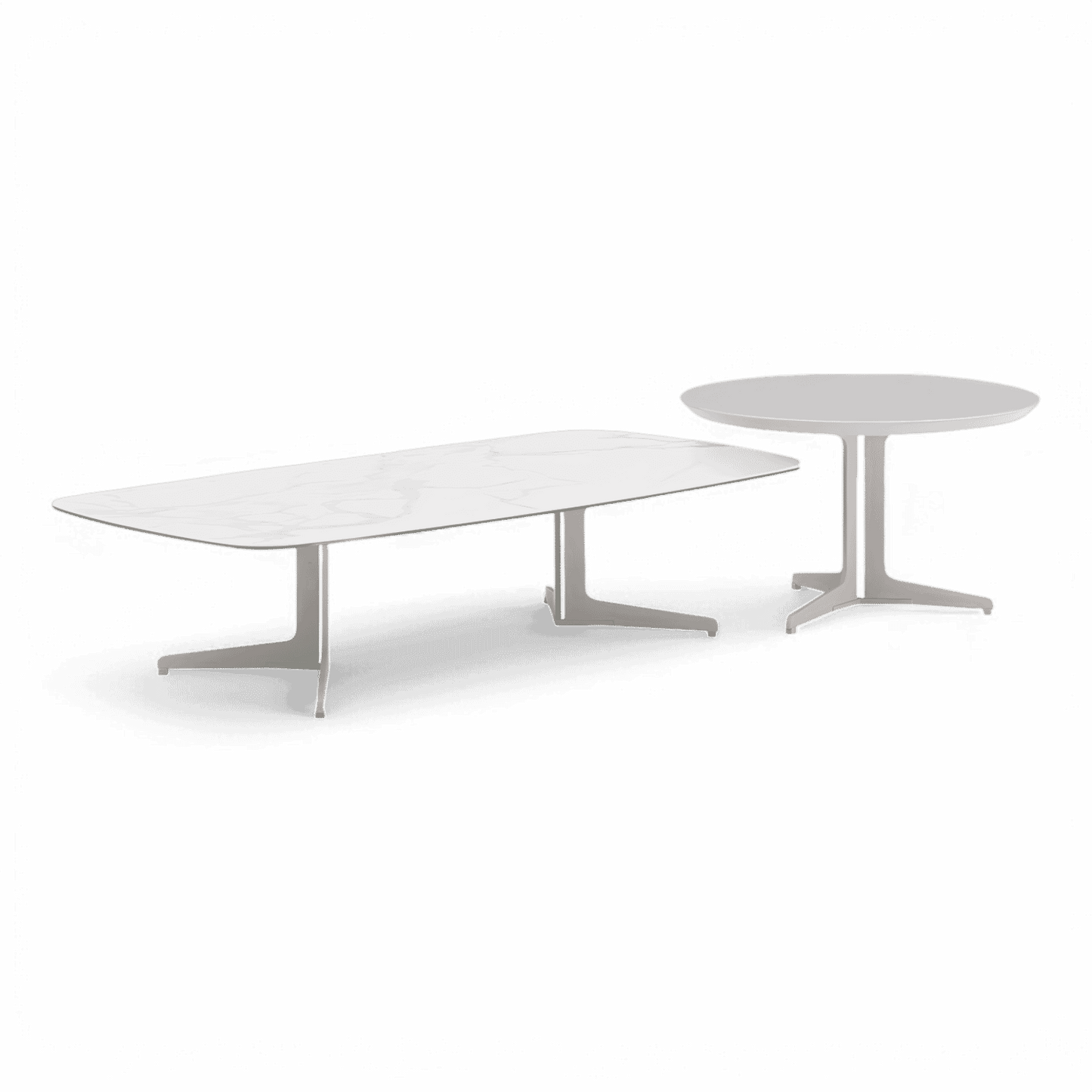 Ensemble de tables basses Orsino blanc et taupe