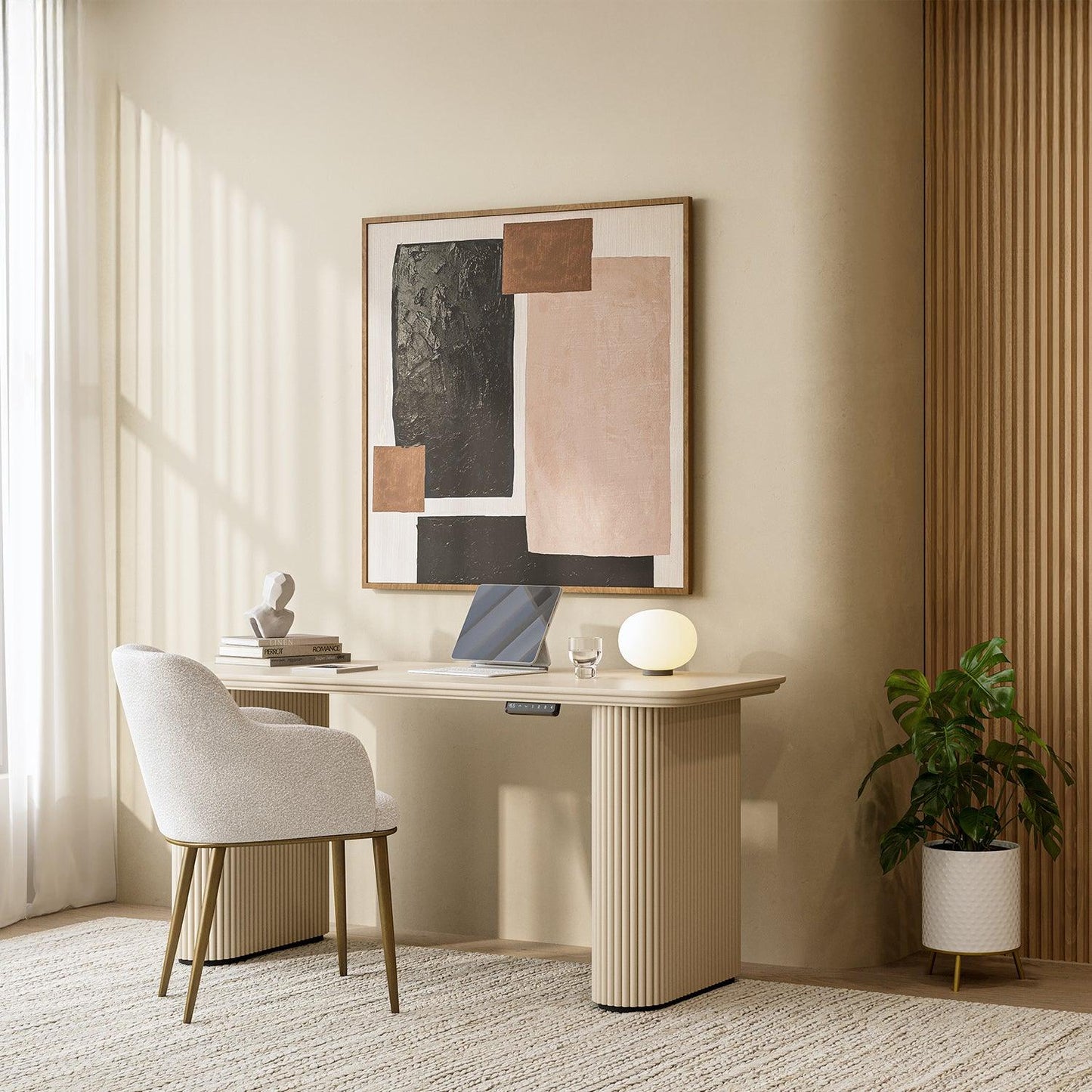 Chaise de salle à manger Jade Boucle blanche