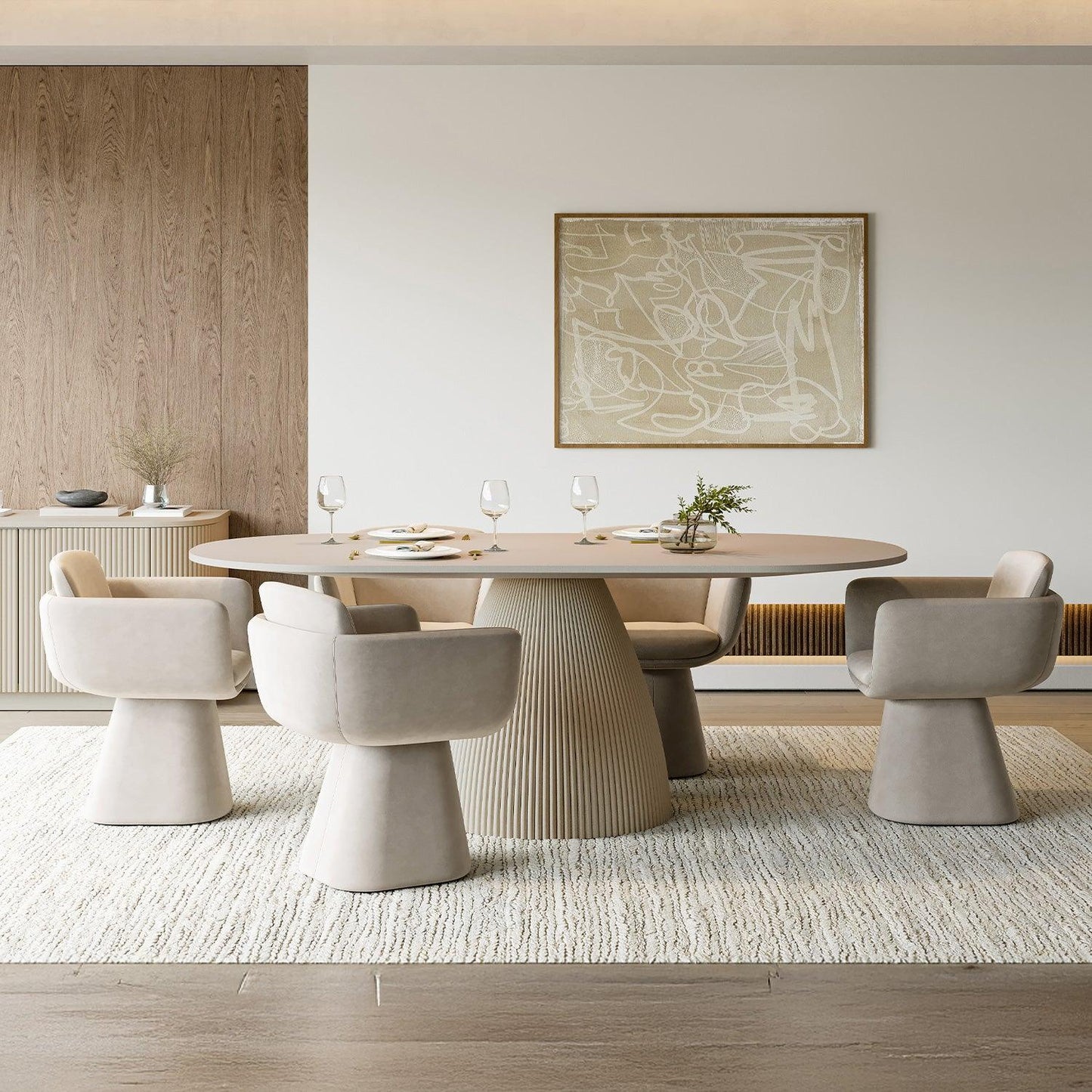 Table à manger rectangulaire Oxford en albâtre