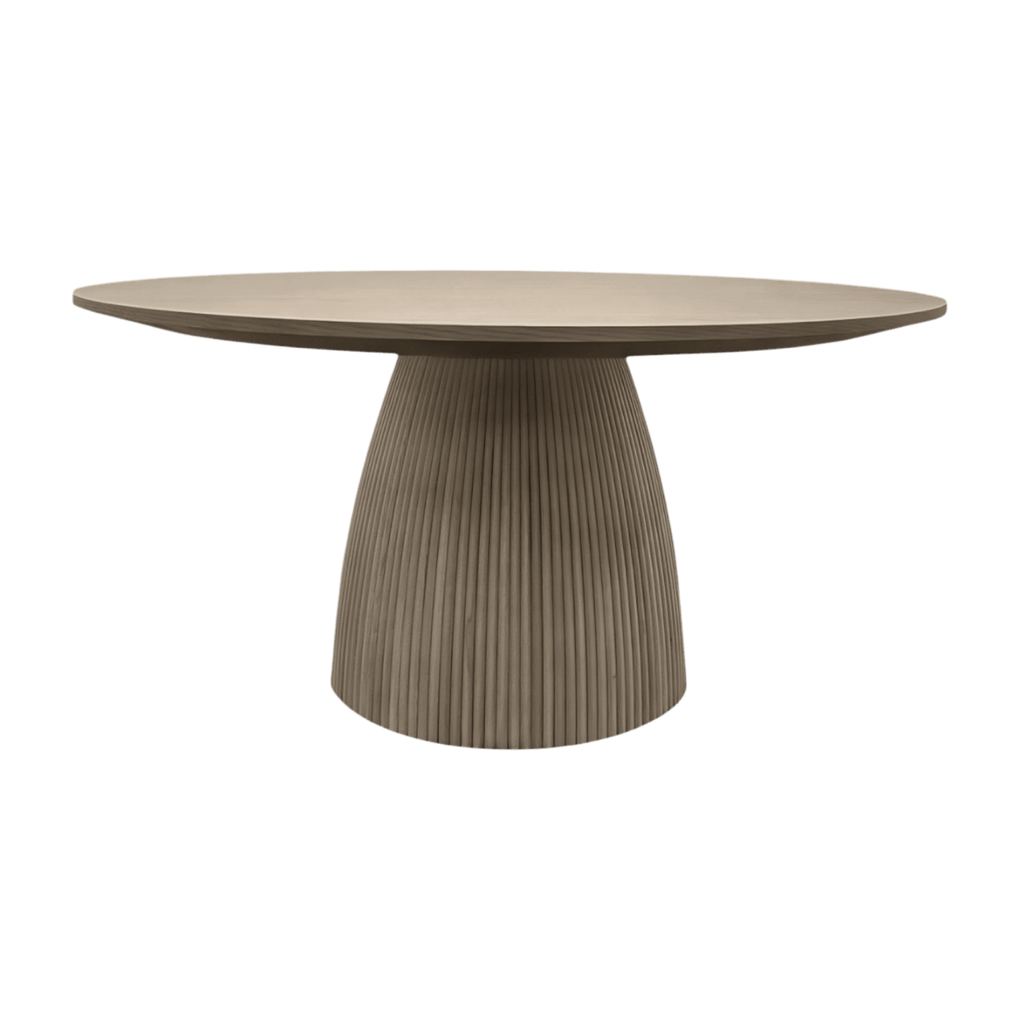 Table à manger ronde Oxford en chêne grège