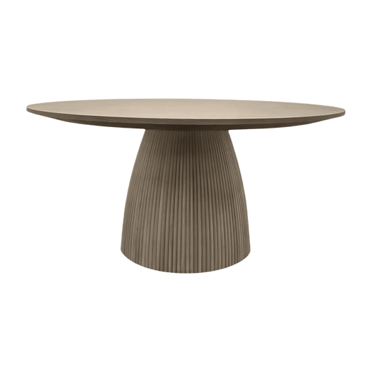 Table à manger ronde Oxford en chêne grège