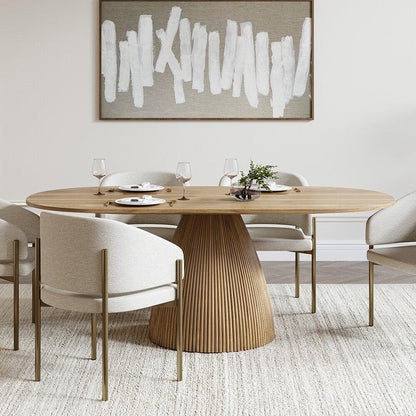 Chaise de salle à manger Oxford blanc cassé et cadre en laiton