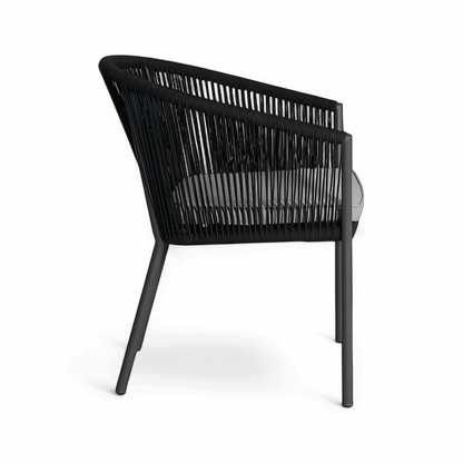 Chaise de salle à manger d'extérieur Pahani gris foncé