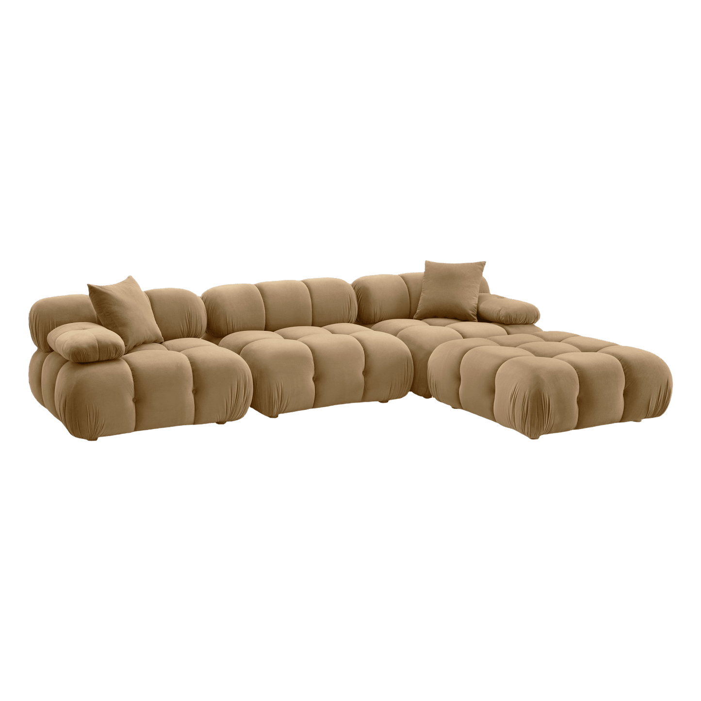 Canapé modulable 4 pièces Solace Camel Velvet