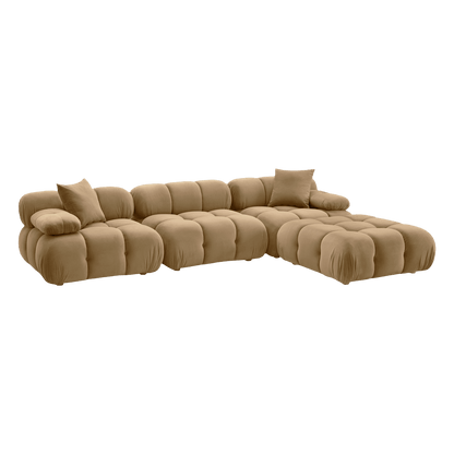 Canapé modulable 4 pièces Solace Camel Velvet