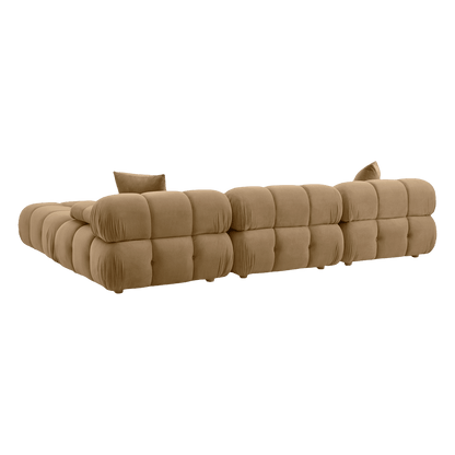 Canapé modulable 4 pièces Solace Camel Velvet