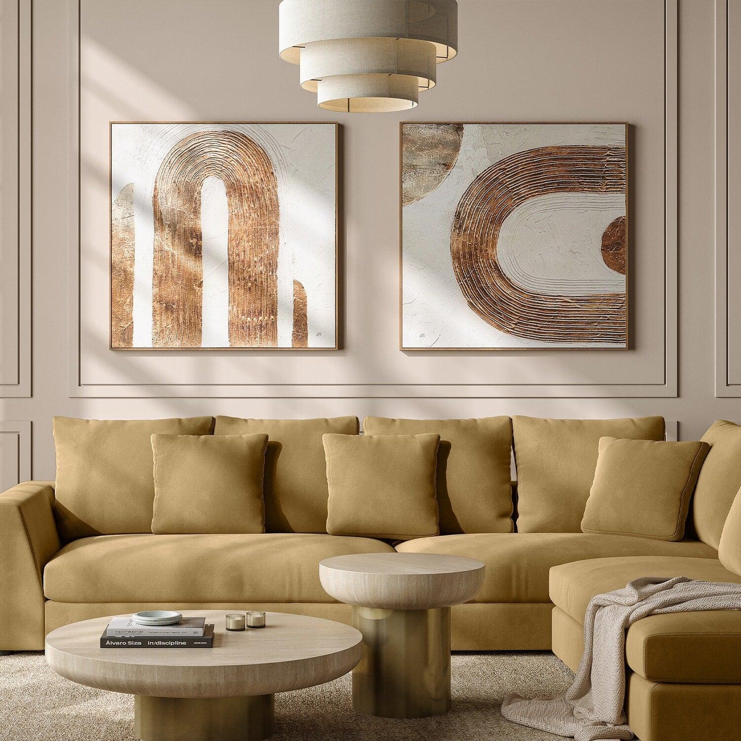 Vagues subtiles 40 x 40 (ensemble de 2)