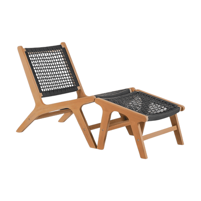 Pouf d'extérieur Tahiti gris foncé