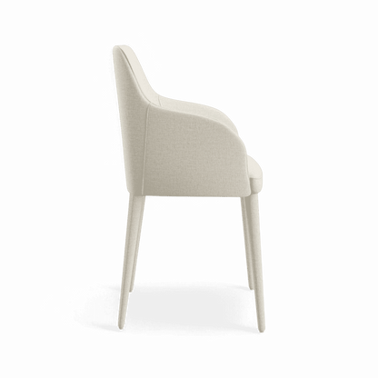 Chaise de salle à manger Zeta en lin blanc