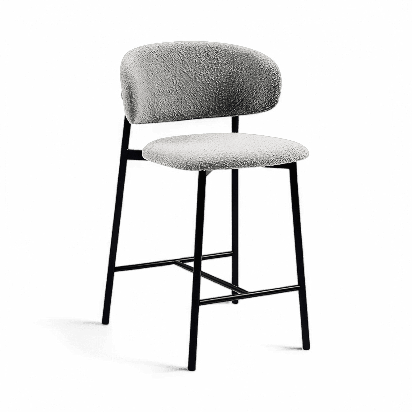 Tabouret de bar Zoya Gris Boucle