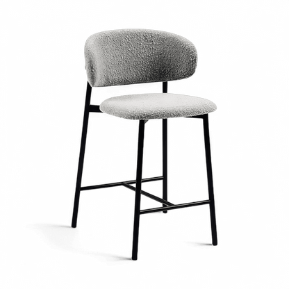 Tabouret de bar Zoya Gris Boucle