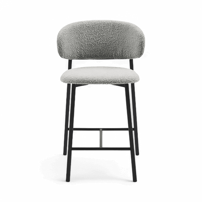 Tabouret de bar Zoya Gris Boucle