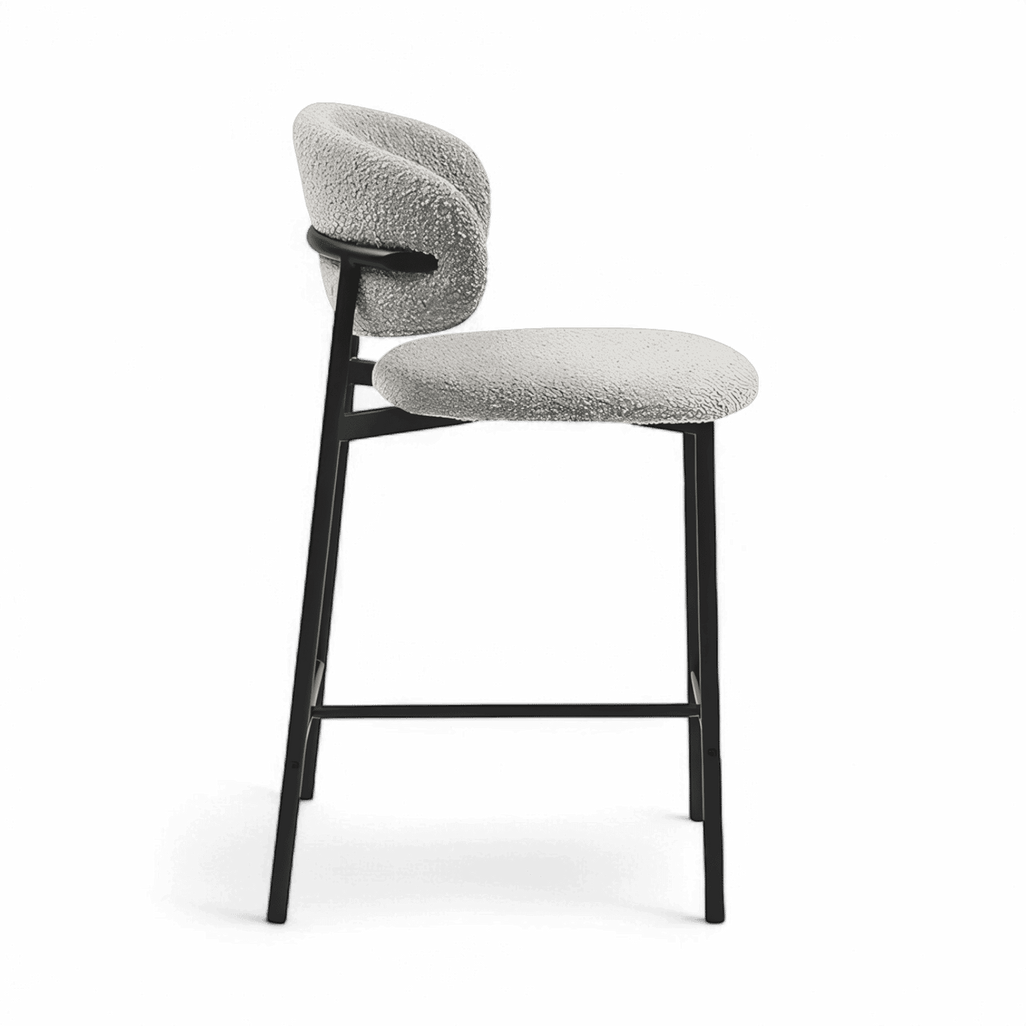 Tabouret de bar Zoya Gris Boucle