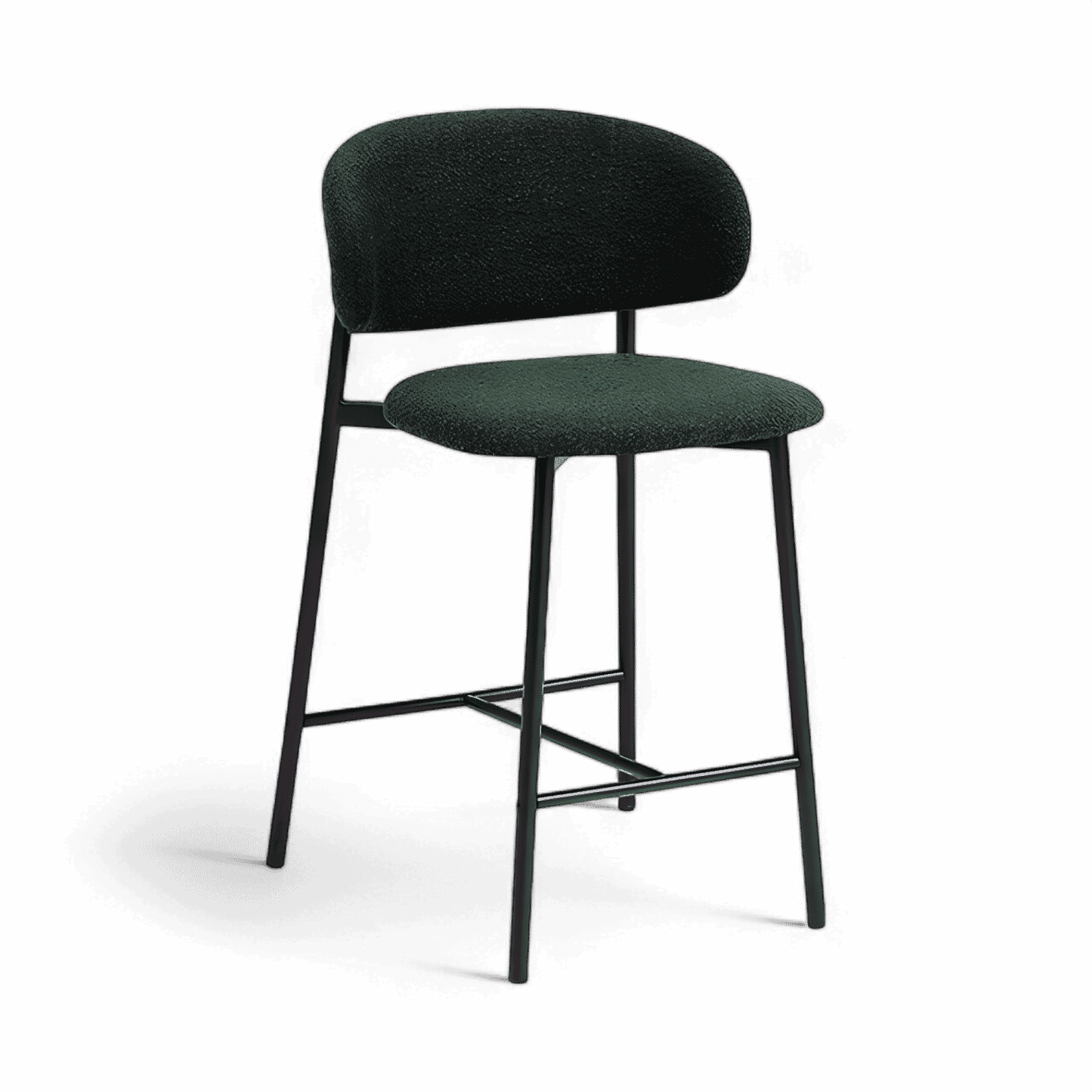 Tabouret de bar Zoya Boucle verte