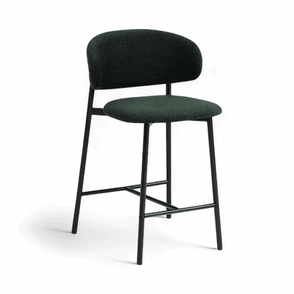 Tabouret de bar Zoya Boucle verte